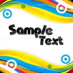 Abstract Colourful Text Frame with Swirls, Circles and Sample Text